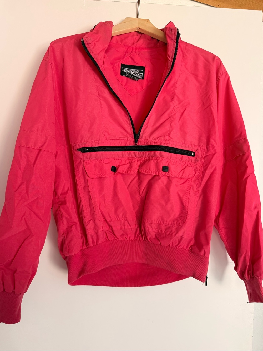 Vintage 80s Hot Pink Pullover ski jacket/ Windbreaker